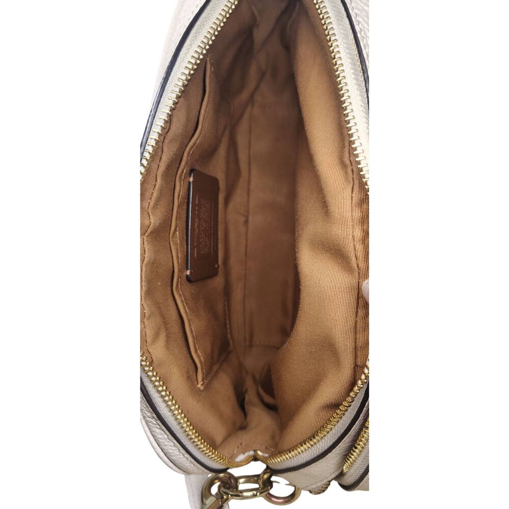 Coach Jess Crossbody Bag White Pebbled Leather F39856 Zip Top Classic - Picture 11 of 14